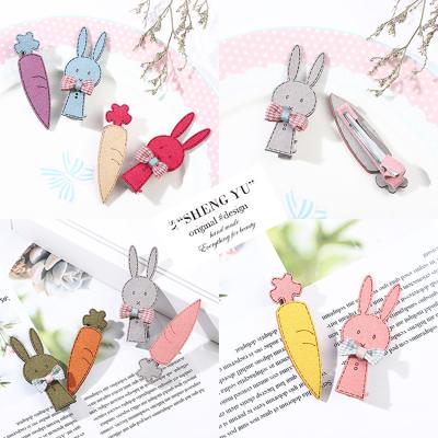 China New 2020 European and American style fashion temperament children baby rabbit cartoon girls hairpin Korean hair clips for sale