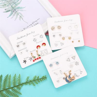 China Korean simple fresh snowflake, peach heart, moon and star earrings personalized small per style for sale