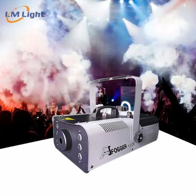 China DJ equipment tri jet fogging machine party stage dmx512 3 color 1500w wireless remote control fog machine with led light 44*25*21cm for sale