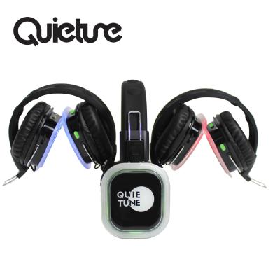 China F39 Silent Headband Disco Headphones For Parties With LED Light, 3 Or More Channels 500 Channels Control for sale