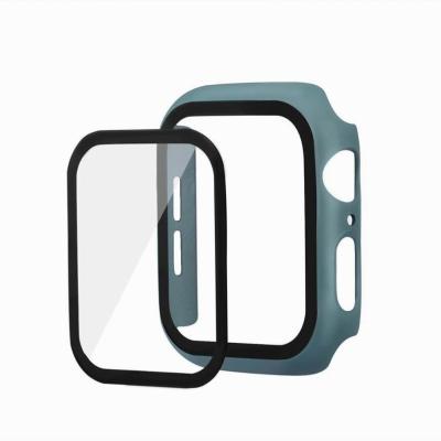 China Anti-fingerprint smart watch screen protective film 3D curved tempered glass for iwatch luxury case 44mm 42mm 40mm 38mm for sale