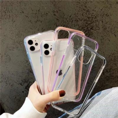 China Eco-friendly material the hot simple high quality transparent silicone soft shell transparent soft shell mobile phone frame creative INS color frame for sale