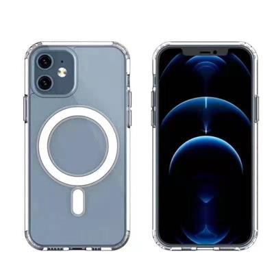 China Eco-Friendly Material Clear Magnetic Case For HUA WEI P 40 Back Cover Shockproof Transparent Integrated Magnetic Circle Cover Device Shell for sale