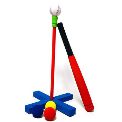 China NBR FOAM soft foam baseball set kids indoor and outdoor t-ball / 4-ball training set, 1 racket, 1 batting t and portable carry B bagrry for sale