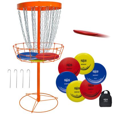 China Disc Golf Plastic Basket With Discs Portable Disc Golf Target for sale