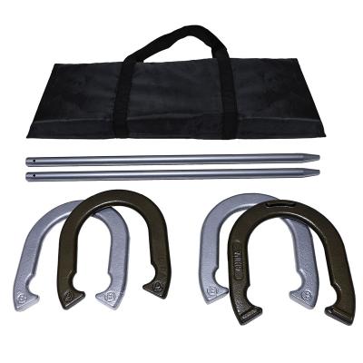 China Steel Horseshoe Set with 4 Steel Forged Horseshoes 2 Stakes and Heavy Duty Carrying Cases, Traditional Outdoor Lawn Games for the Backyard for sale