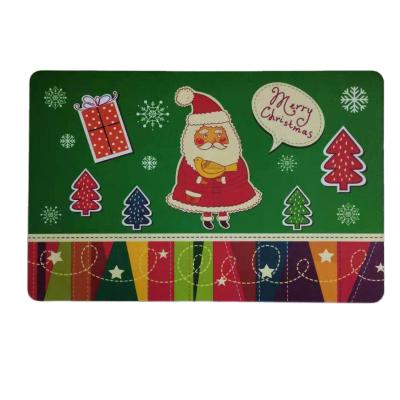 China Home Washable Sample Door Mat PVC Print Merry Christmas High Quality Custom Anti Slip Mat Available for sale