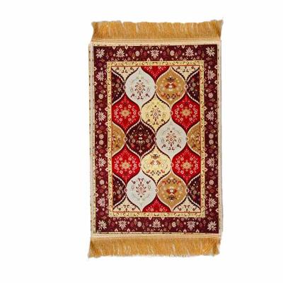 China Quality Washable Soft Embossed Persian Style Prayer Mats With Tassel Muslim Islam Rug for sale