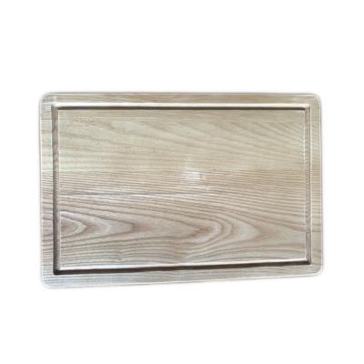 China SLB Disposable Ash Face Grain Kitchen Deli Board Wood Cutting Board With Juice Groove for sale