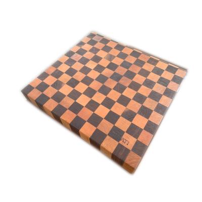 China Walnut and Maple End Grain Chopper Checkered Pattern Disposable Chopper for sale