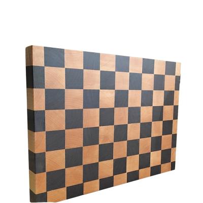 China Disposable Cutting Board Korean Plaid Pattern Maple Walnut Grain End Chopper for sale