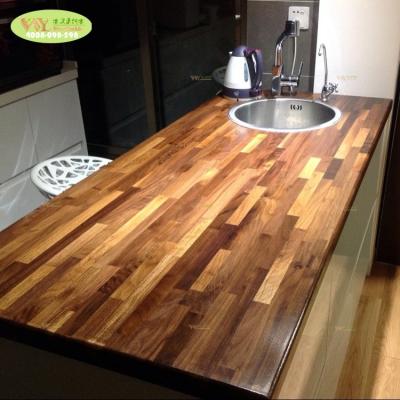 China Butcher 2021 Custom Solid Wood FJ Walnut USA Walnut Industrial Wooden Kitchen Countertops Island Block Tabletop for sale