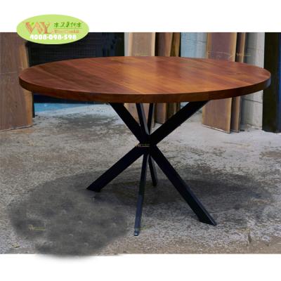 China Factory supply modern coffee table usa walnut ironwood dining table solid wood round circle for restaurant for sale