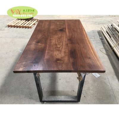 China 1-Piece Solid Wood Walnut Slab Desk Table, Industrial Desk for sale