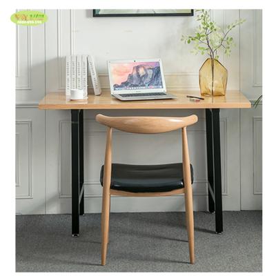 China Modern style iron wood solid wood desk/solid wood desk /table home furniture set with iron base for sale