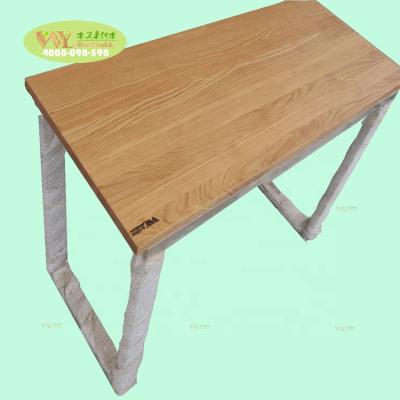 China European Solid Wood Wood Edge Grain Convertible White Oak Wood Office Desk Furniture Office Desk for sale