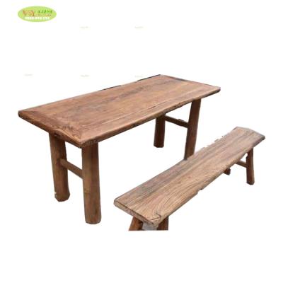 China Solid Wood Home Furniture Reclaimed Dining Table / Vintage Wood Wood Table Reclaimed Elm For Dining Room for sale