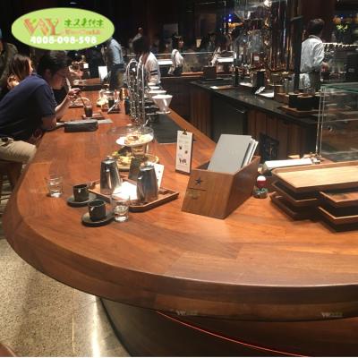 China Farmhouse USA Walnut Wooden Coffee Car Worktop /Custom Finger Joint Walnut Wood Bar Table Top for sale