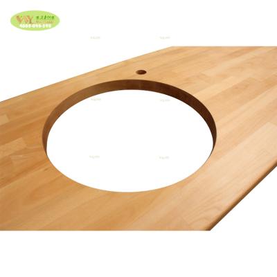 China Contemporary Factory Bathroom Vanity Oak Wood Worktops Custom Finger Joint Solid Wood/Oak Worktop For Sideboard for sale