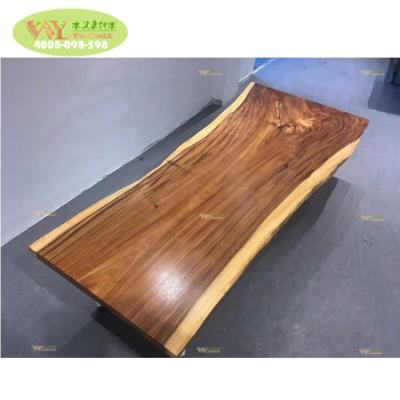 China South America restaurant wood dining table walnut slab edge dining table post-modern warm living walnut slab for sale