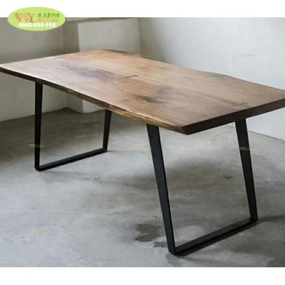 China Adjustable (Other) Handcraft Living Edge Slab Table Solid Wood Walnut Dining Home Office Slab Table Top for sale