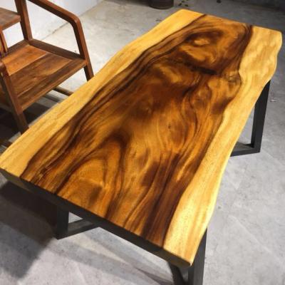 China Walnut wood slab (other) high quality adjustable living edge dining cafe conference table top for sale