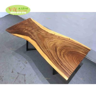 China 100 years old use factory hot suar wooden table slab equator age sale solid wood living edge slab table for sale