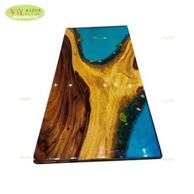 China Quality Hardwood Walnut Epoxy Resin Coffee Table Top Riverside Walnut Slab Scandinavian Clear Table Top for sale