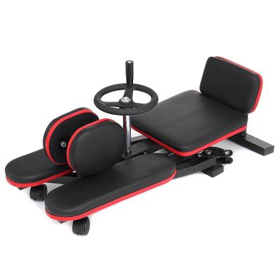 China Customizable Seamless Steel+PU Blood Circulation Massage Press Buckle Slit Leg Stretching Machine Traction Knee Leg Stretcher Strap for sale