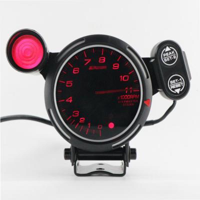 China ABS+LED Digital RPM Gauge Defi 3.75 Inch 80mm 7 Colors 0-11000 RPM Stepper Motor Tachometer With Shift Light For Car 12v Universal for sale