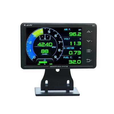 China LUFI XS Turbo Gauge Oil Pressure Oil Temperature Coefficient Gyroscope LCD Display Car OBD2 Meter Head-up Display OBD GPS Gauge for sale