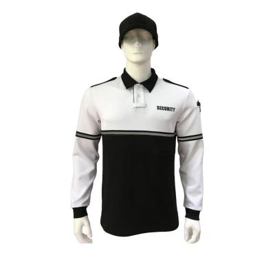 China Camisas Guard Uniform Camisas Public Security Poly Security Bike Patrol Tactical Polo Shirts Reflective Tape Long Sleeve for sale