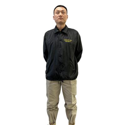 China Black Officer Windbreaker Nylon Jackets Security Guard Regular Security Jackets for sale