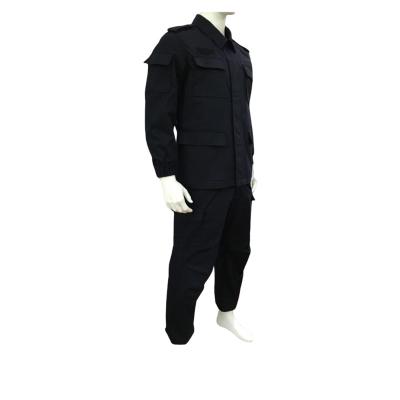 China Patrol Duty Ripstop Navy Blue Guard Uniforms Cotton Poly Cotton Tactical Uniform Shirts Long Sleeve Tactical Durable Comfortable Security for sale