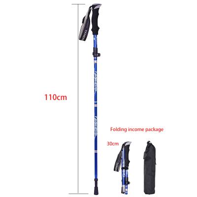 China EVA Outdoor Ultralight Hiking Stick Stretching Mountain Folding Walking Stick Trekking Pole for sale