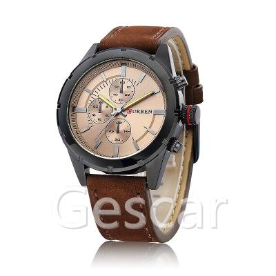 China Curren Brand Day/Date CURREN 8154 Original Casual Leather Sport Man Luxury Watch for sale