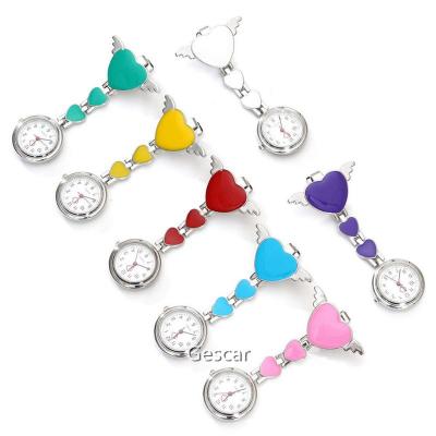 China Night Lights Nurse Watch Most Popular Hospital Watch Heart Designs Wings Nurse Pendant Hanging Watch for Doctor Time Checking for sale