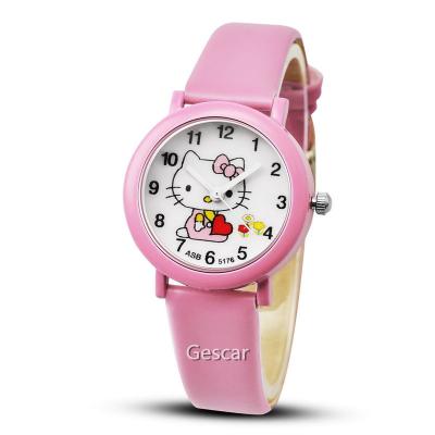 China Smart Candy Color Day/Date Wholesale Factory Price Cat Designs Student Kids Watch Funny Cartoon Buckeye Wrist Watch for sale