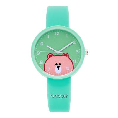 China New Fashion Lady's Day/Date Women's Silicone Wrist Watch Charming Hot Sales Candy Color Silicone Wrist Watch Cartoon Cute Pig Pattern for sale