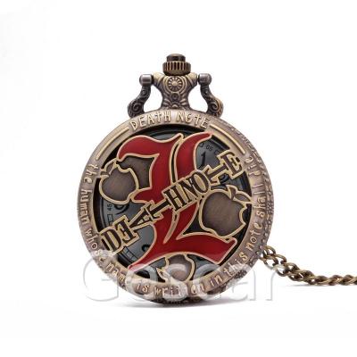 China Vintage New Style Pocket Watch Floral Designs Pocket Case Antique Round Back Words Hollow Pocket Watch for sale