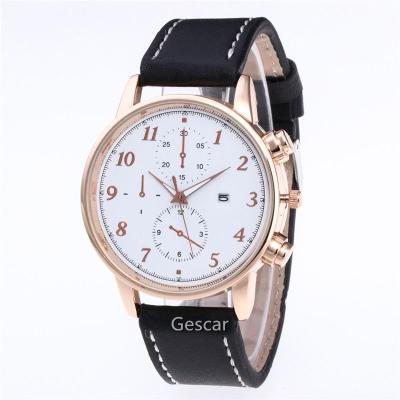 China New Designs Complete Calendar Men Watches With Calendar Leather Belt Watch Most Popular Design Men Wrist Casual Watch for sale