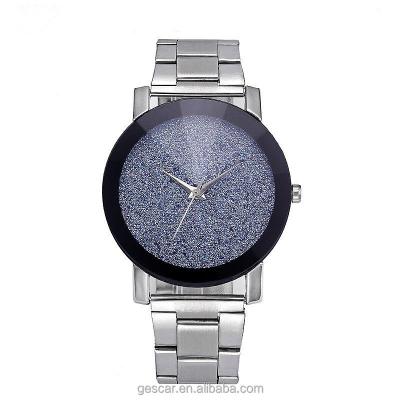 China Day/date fashion color dial starry sky no logo steel quartz casual wrist watch for unisex for sale