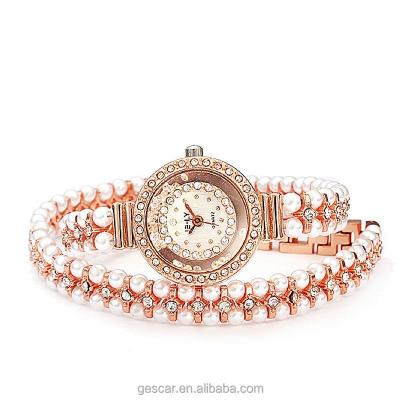 China Lady two series day/date luxury bling beaded crystal bracelet elegance watch for women wholesale for sale