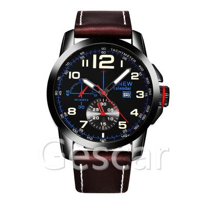 China Original high quality quartz leather date envelope 50pcs/lot men's casual xinew day/date xinew-8182B watch for man for sale