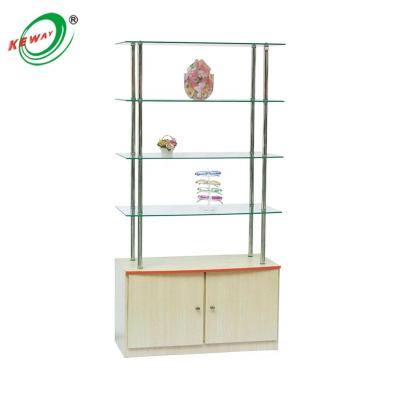 China Double Sided Counter Display Cosmetic Glass Jewelry Showcase Cabinet for sale