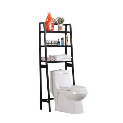 China Sustainable Custom Bamboo Logo Bathroom Storage Rack Toilet Shelf Bathroom Rack for sale