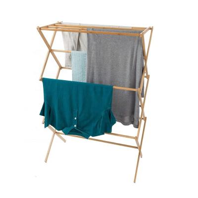 China Sustainable Bamboo Folding Clothes Drying Rack for sale