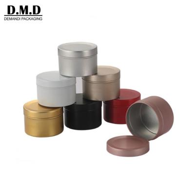 China Gift & Wholesale Empty Craft Metal 50ml 50gram 50ml White Matte Black Gold Candle Jar Red Aluminum Tin Can With Flip Top for sale