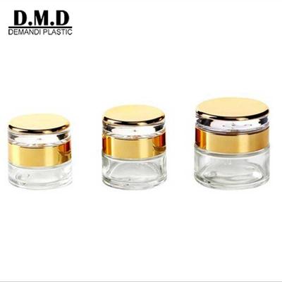 China Luxury personal care facial body scrub cream jars 5ml 10ml 15g 20g 30g 50g 60g 2oz glass clear custom facemask jar 100g jar container with lid for sale