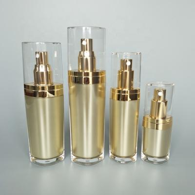 China High Quality Luxury Acrylic Personal Care 15ml 30ml 50ml 80ml Gold Spray Pump Bottle for sale